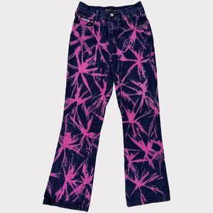 Revolt Tie Dye Flare Bootcut Jeans Blue Purple Size Girls 14